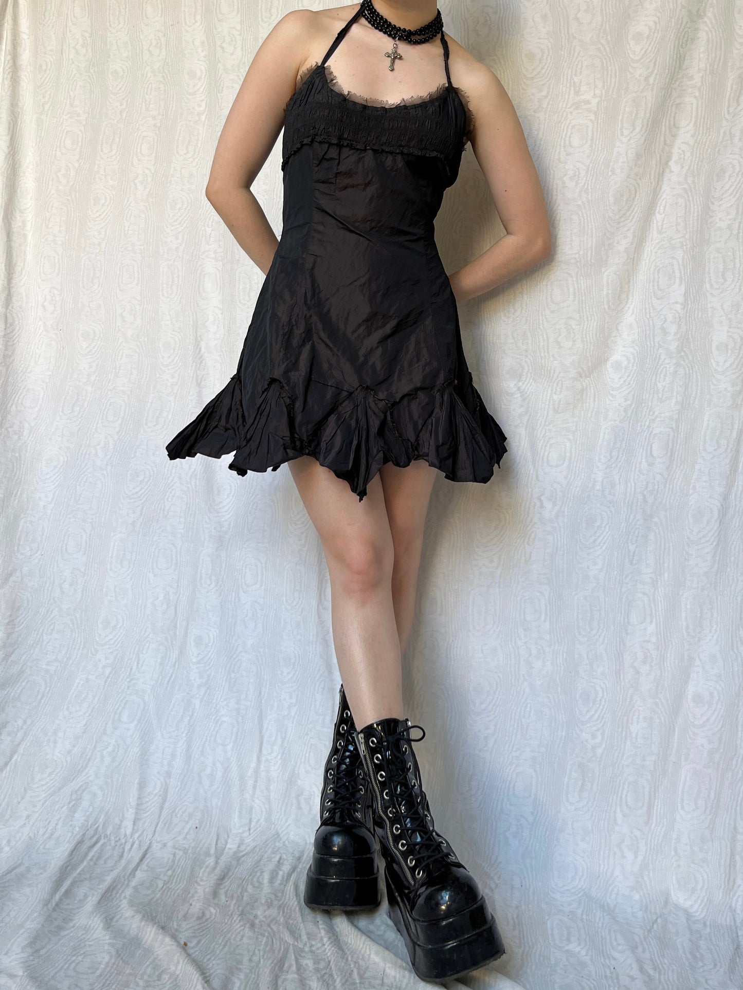 Vintage 00s Deadstock Witchy Grunge Prom Mini Dress (M)