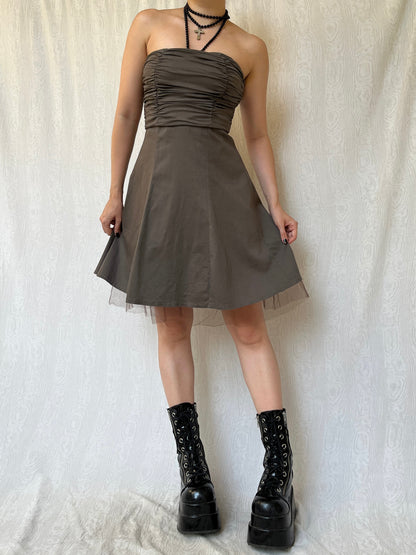 Vintage 00s Soft Grunge Prom Knee Dress (S)