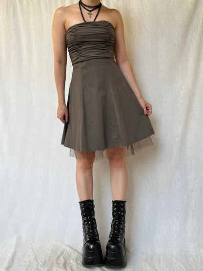 Vintage 00s Soft Grunge Prom Knee Dress (S)