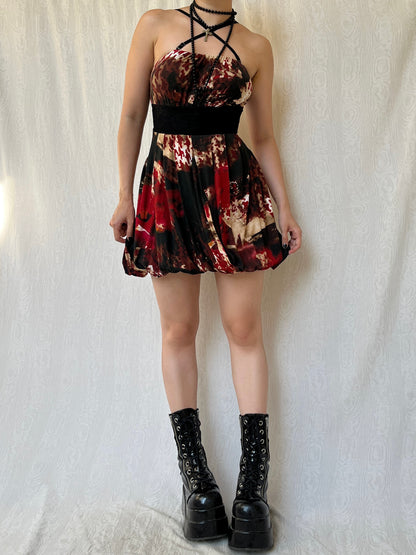 Vintage 00s Sleaze Graphic Balloon Mini Dress (S)