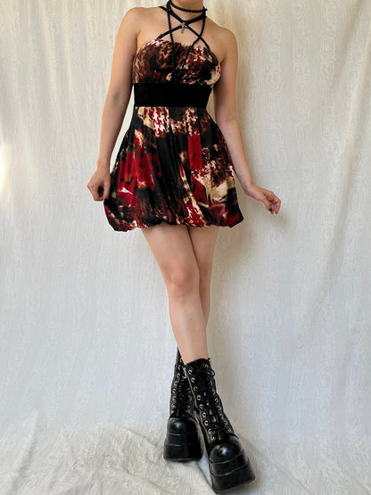 Vintage 00s Sleaze Graphic Balloon Mini Dress (S)