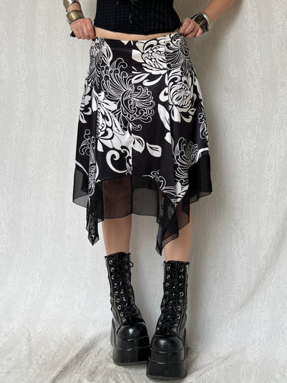 Vintage 00s Eclectic Witchy Midi Skirt (S)