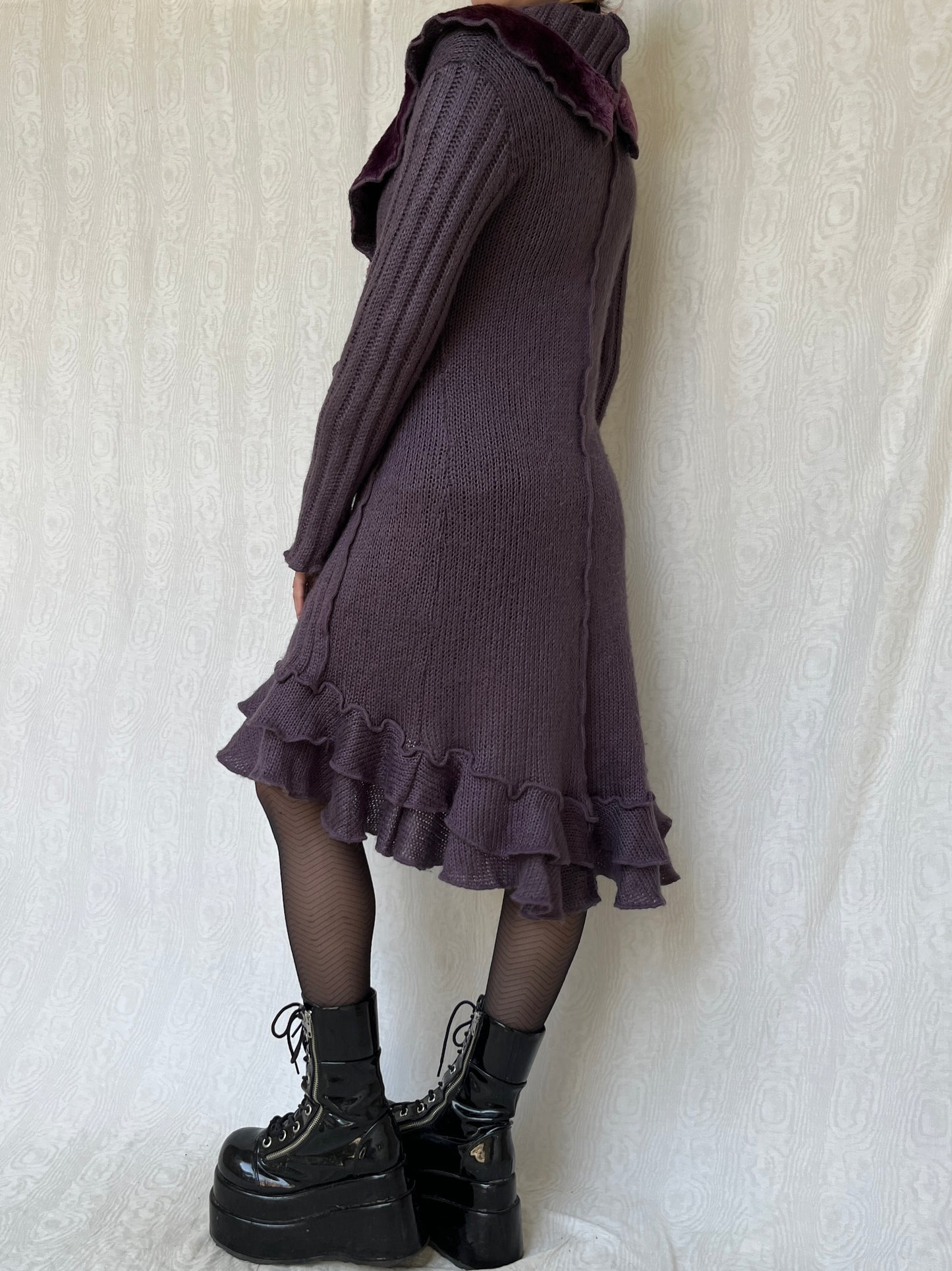 Vintage 00s Whimsigoth Purple Knit Cardigan (S/M)