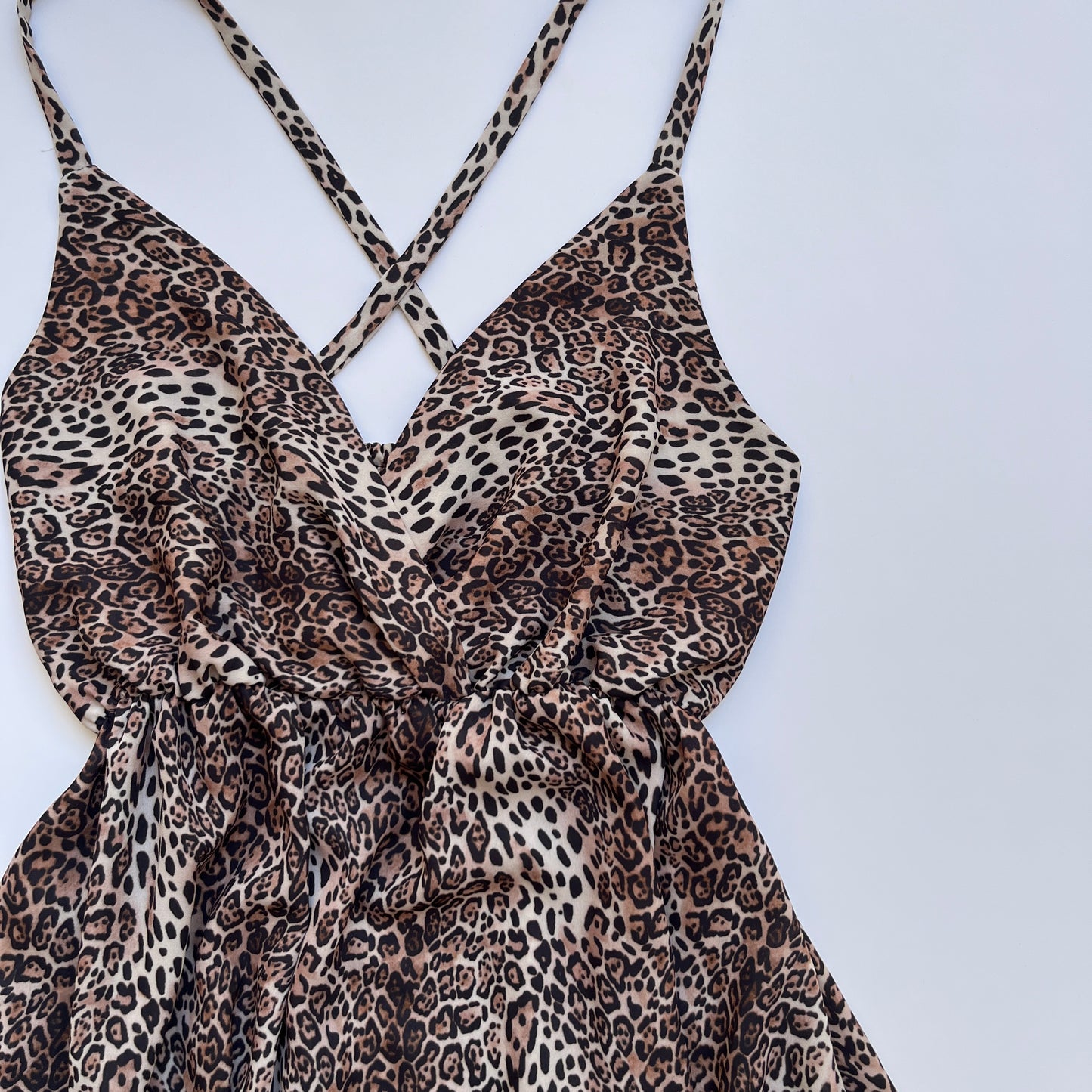 Vintage 00s Biker Leopard Print Cami (XS)
