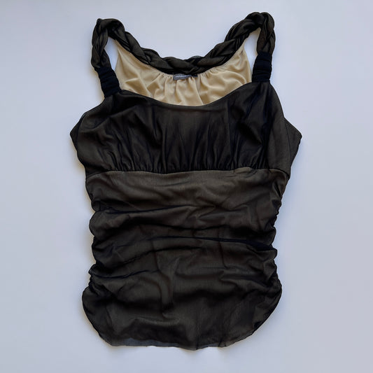 Vintage 00s Clubwear Nude Rushed Cami (S)