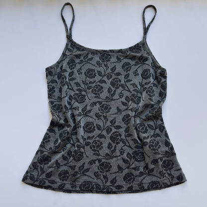 Vintage 00s Dark Coquette Gray Cami (S)