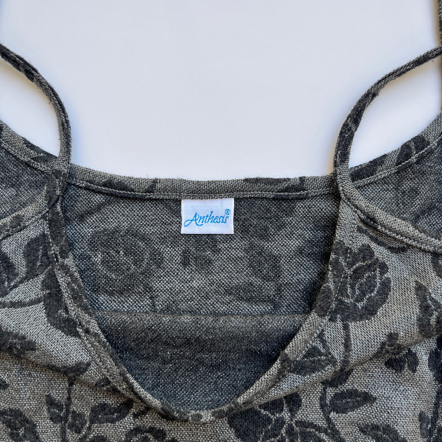 Vintage 00s Dark Coquette Gray Cami (S)