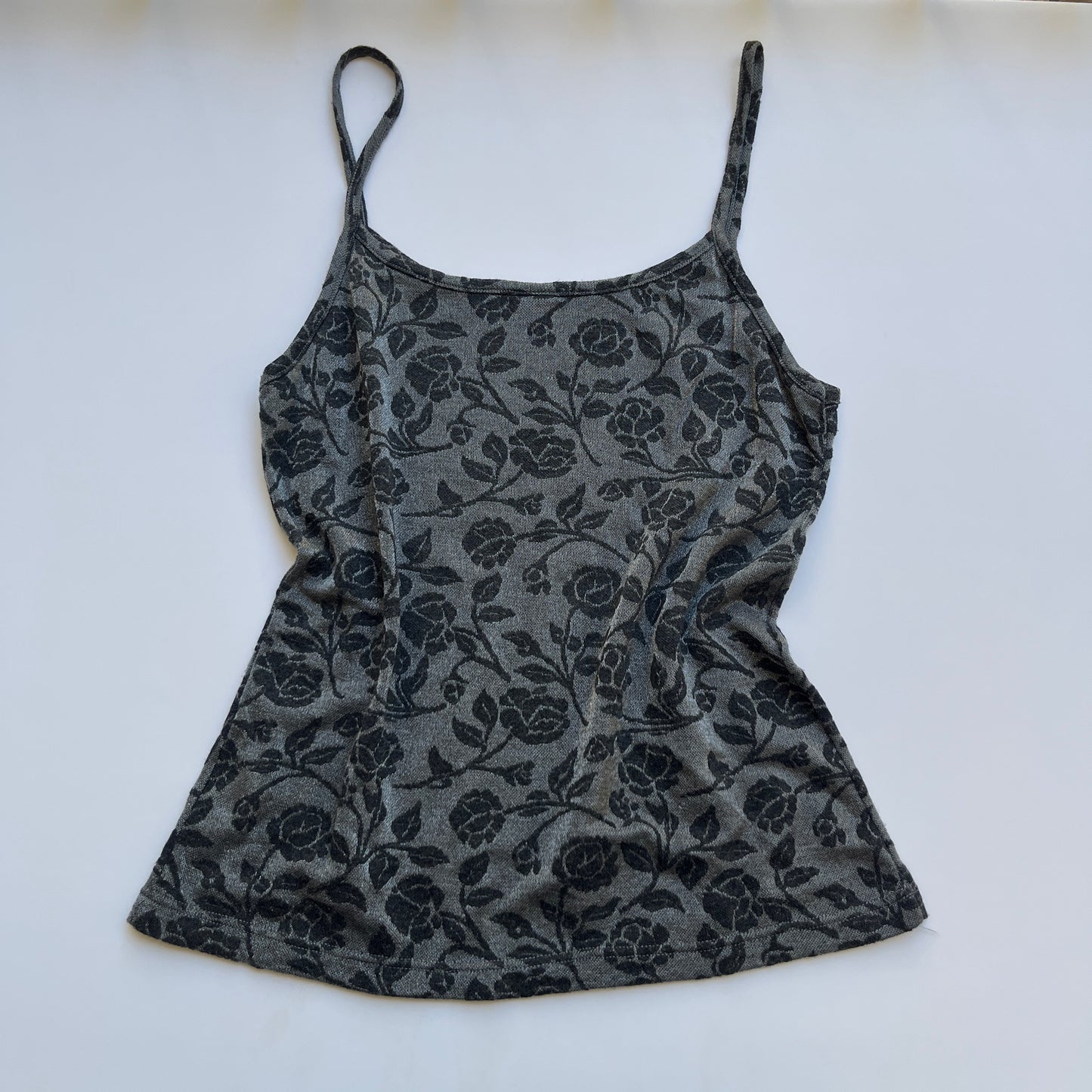 Vintage 00s Dark Coquette Gray Cami (S)
