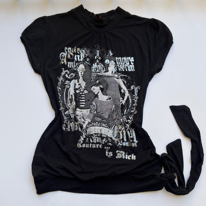 Vintage 00s Indie Sleaze Black Blouson (S)