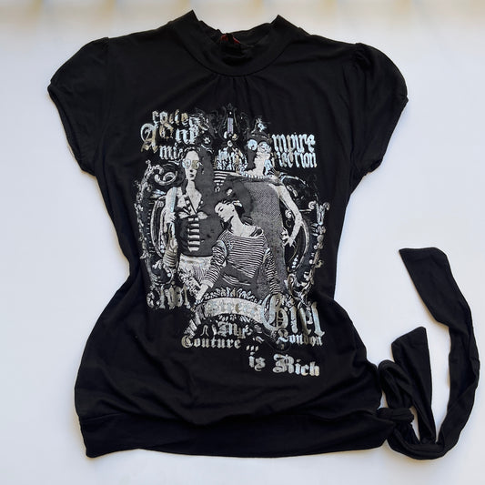 Vintage 00s Indie Sleaze Black Blouson (S)