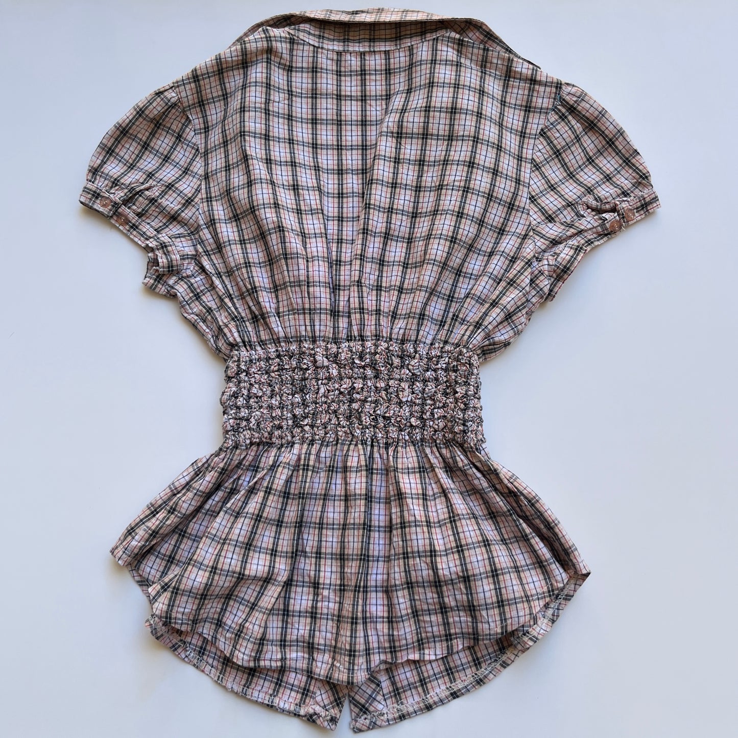 Vintage 00s Downtown Plaid Fitted Shirt (S)