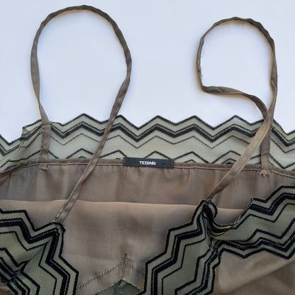 Vintage 00s Eclectic Brown Cami (S)
