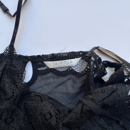 Vintage 00s Romantic Vampy Black Cami (S)