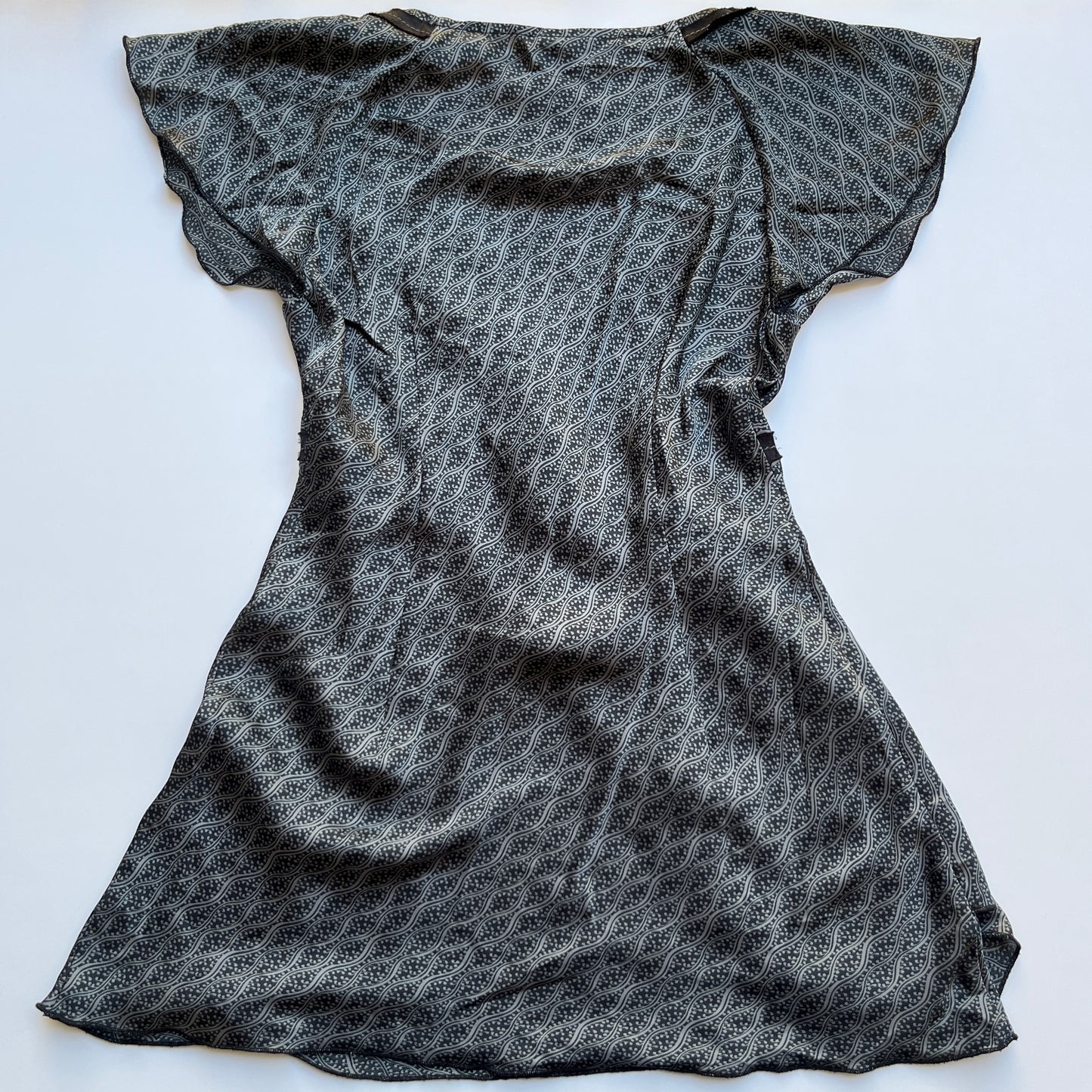 Vintage 00s Dark Coquette Gray Babydoll Top (XS)