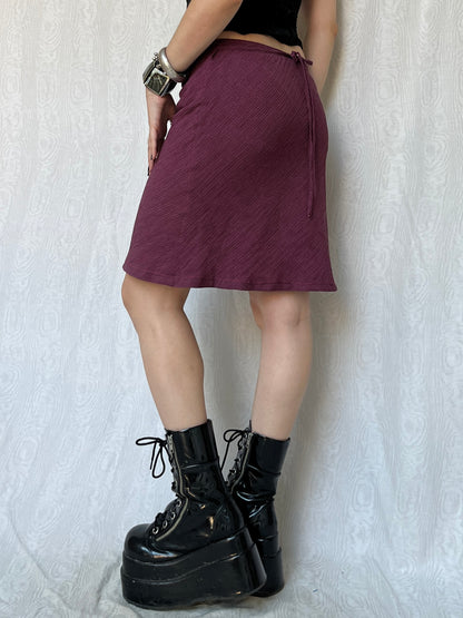Vintage 00s Downtown Grungy Purple Knee Skirt (S)