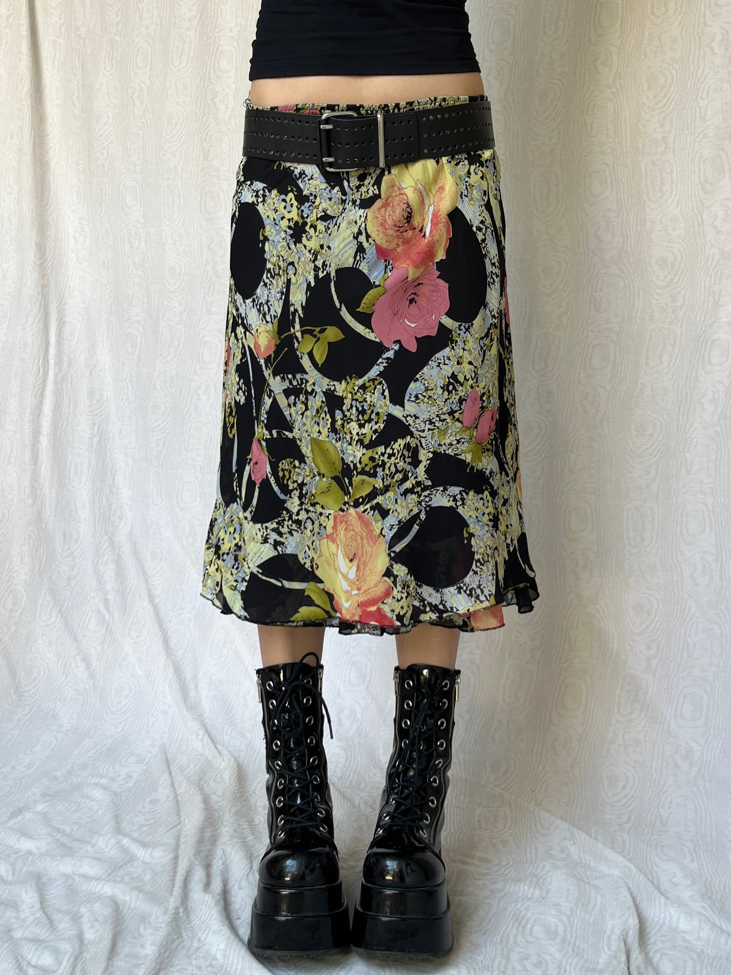 Vintage 00s Eclectic Multi Midi Skirt (M)