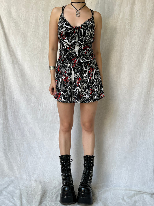 Vintage 00s Clubwear Multi Sparkly Backless Mini Dress (S)