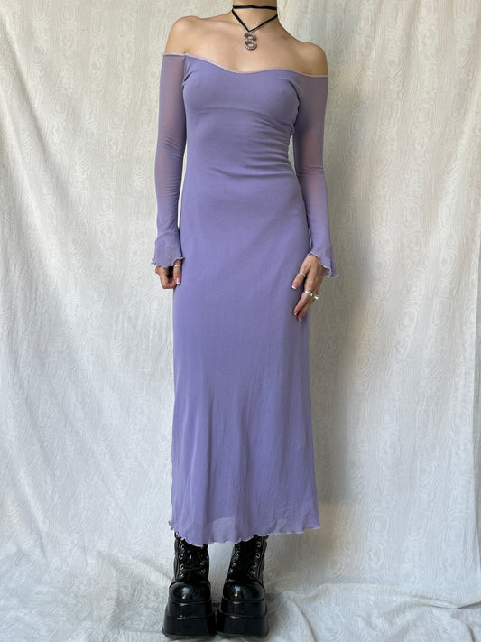 Vintage 00s Elf Lilac Maxi Dress (S/M)