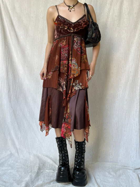 Vintage 00s Witchy Multi Graphic Dress (S/M)