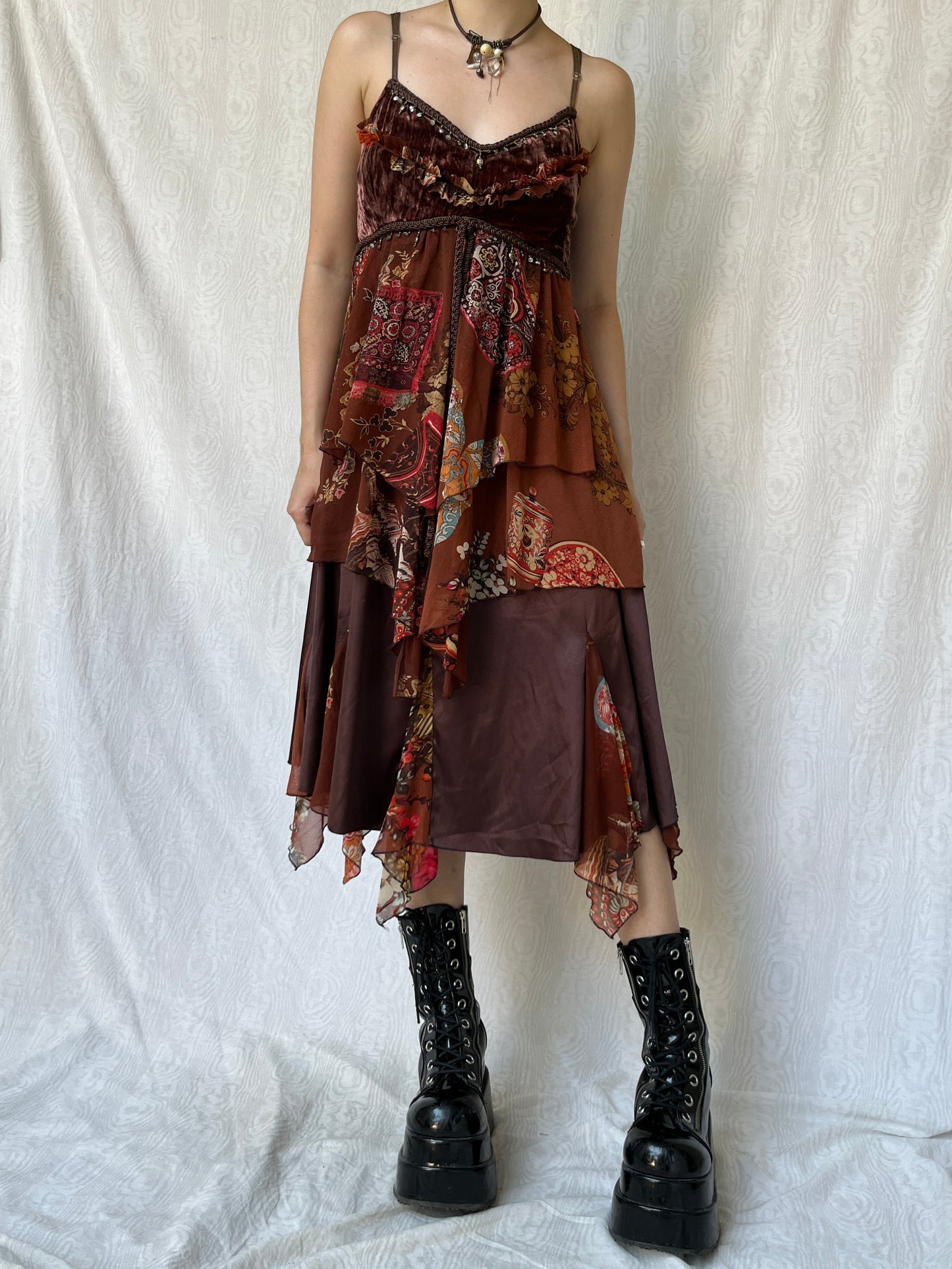 Vintage 00s Witchy Multi Graphic Dress (S/M)