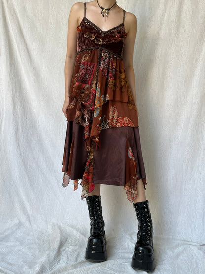 Vintage 00s Witchy Multi Graphic Dress (S/M)