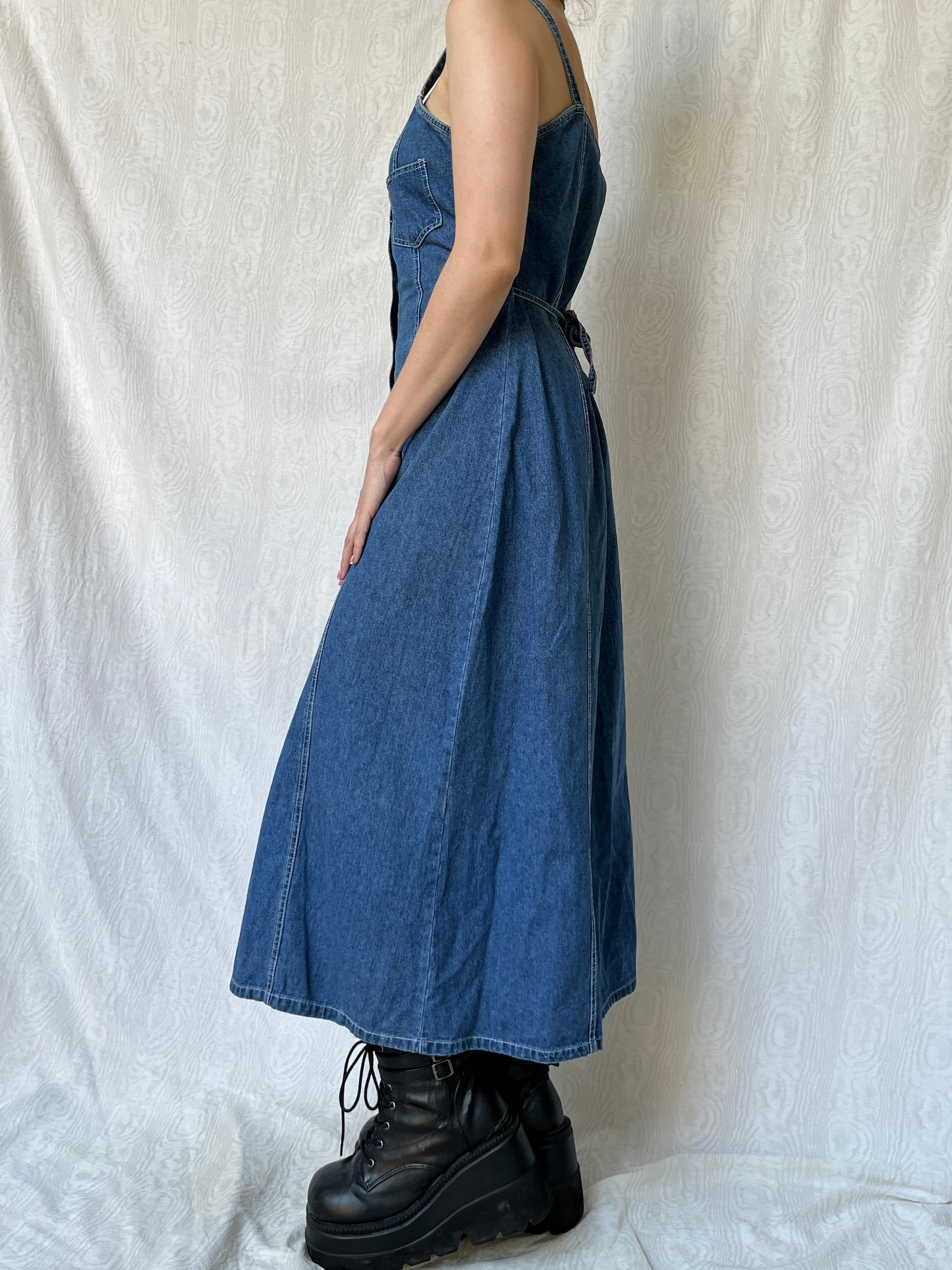 Vintag 90s Downtown Denim Maxi Dress (M)