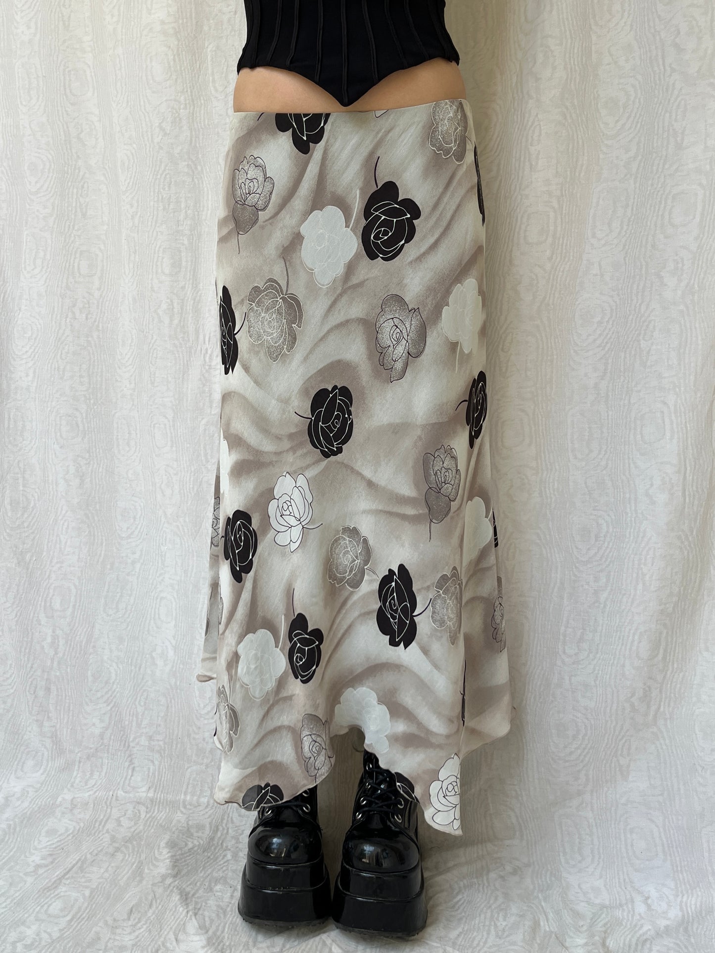 Vintage 90s Fairy Grunge Floral Maxi Skirt (S)