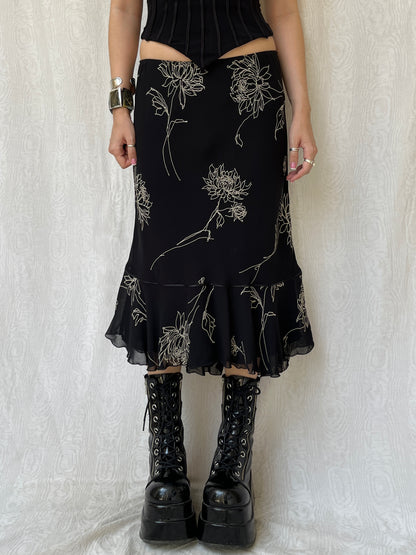 Vintage 90s Grunge Eclectic Midi Skirt (S)