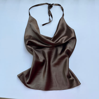 Vintage 00s Clubwear Cowl Neck Halter Top (S)