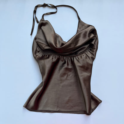 Vintage 00s Clubwear Cowl Neck Halter Top (S)