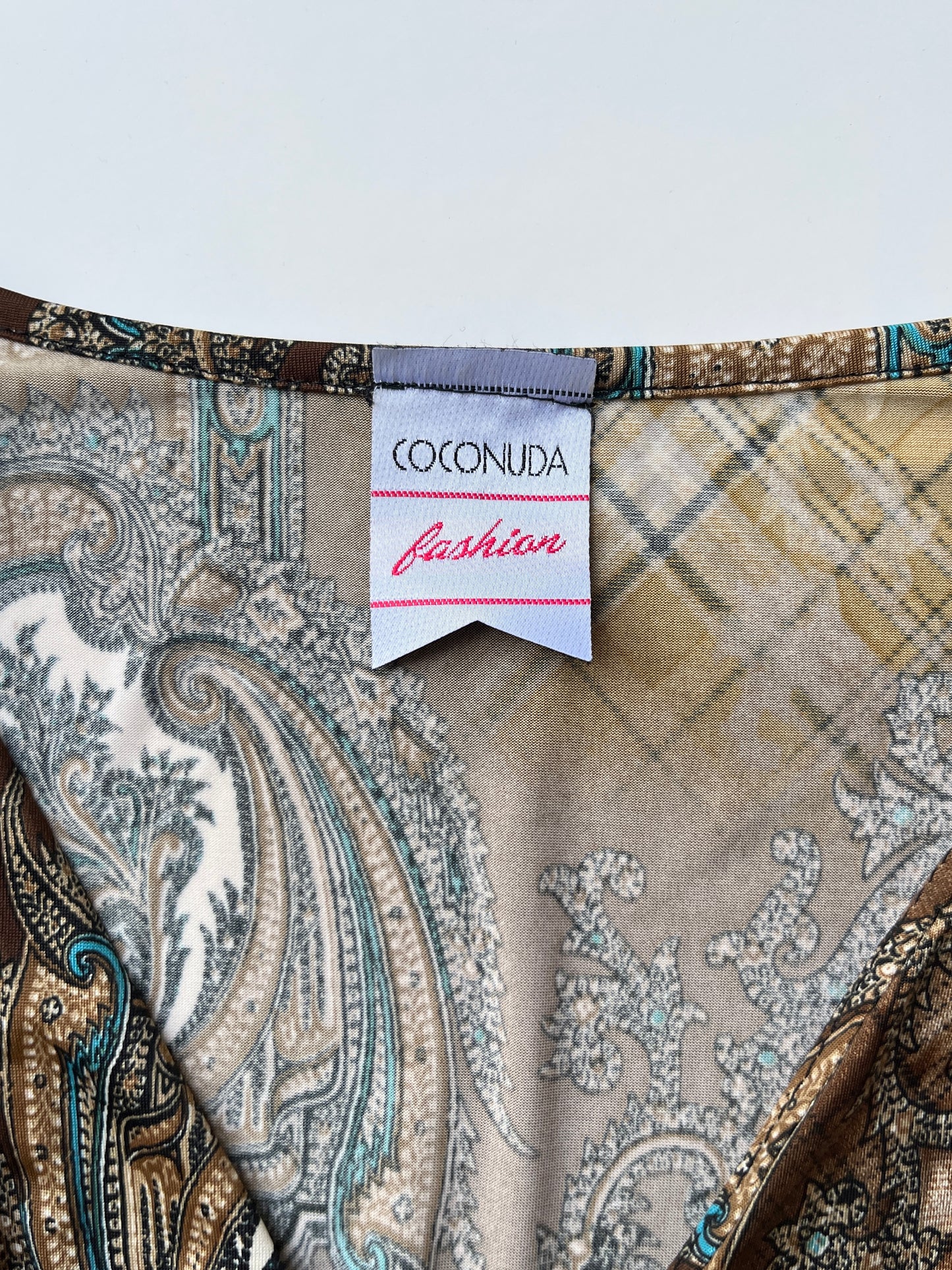 Vintage 00s Boho Graphic Empire Waist Top (M)