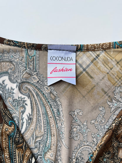 Vintage 00s Boho Graphic Empire Waist Top (M)