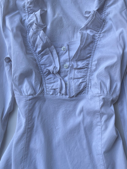 Vintage 00s Elena Gilbert Office Fitted White Top (S)