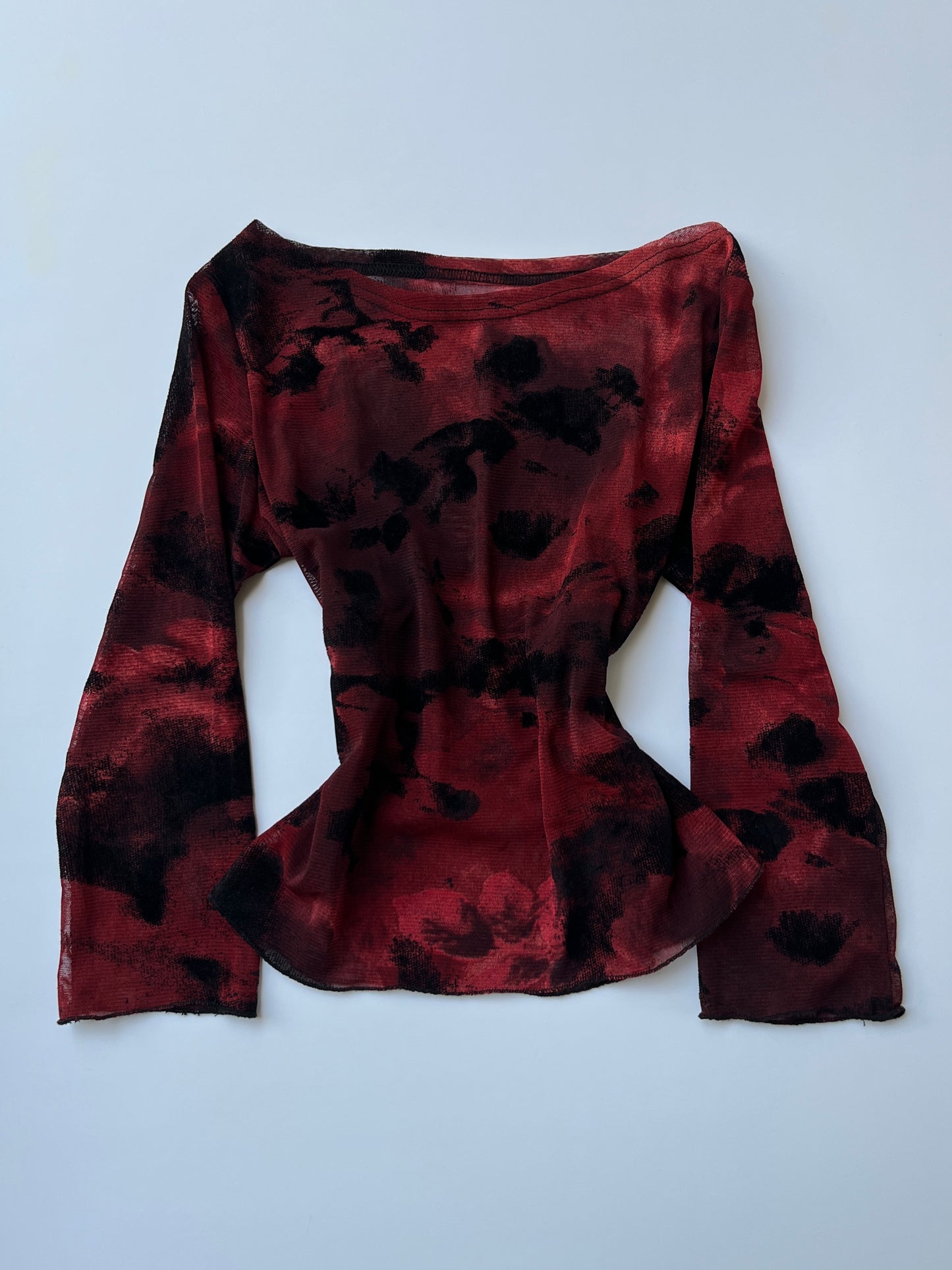 Vintage 00s Vampy Red & Black Top (S)