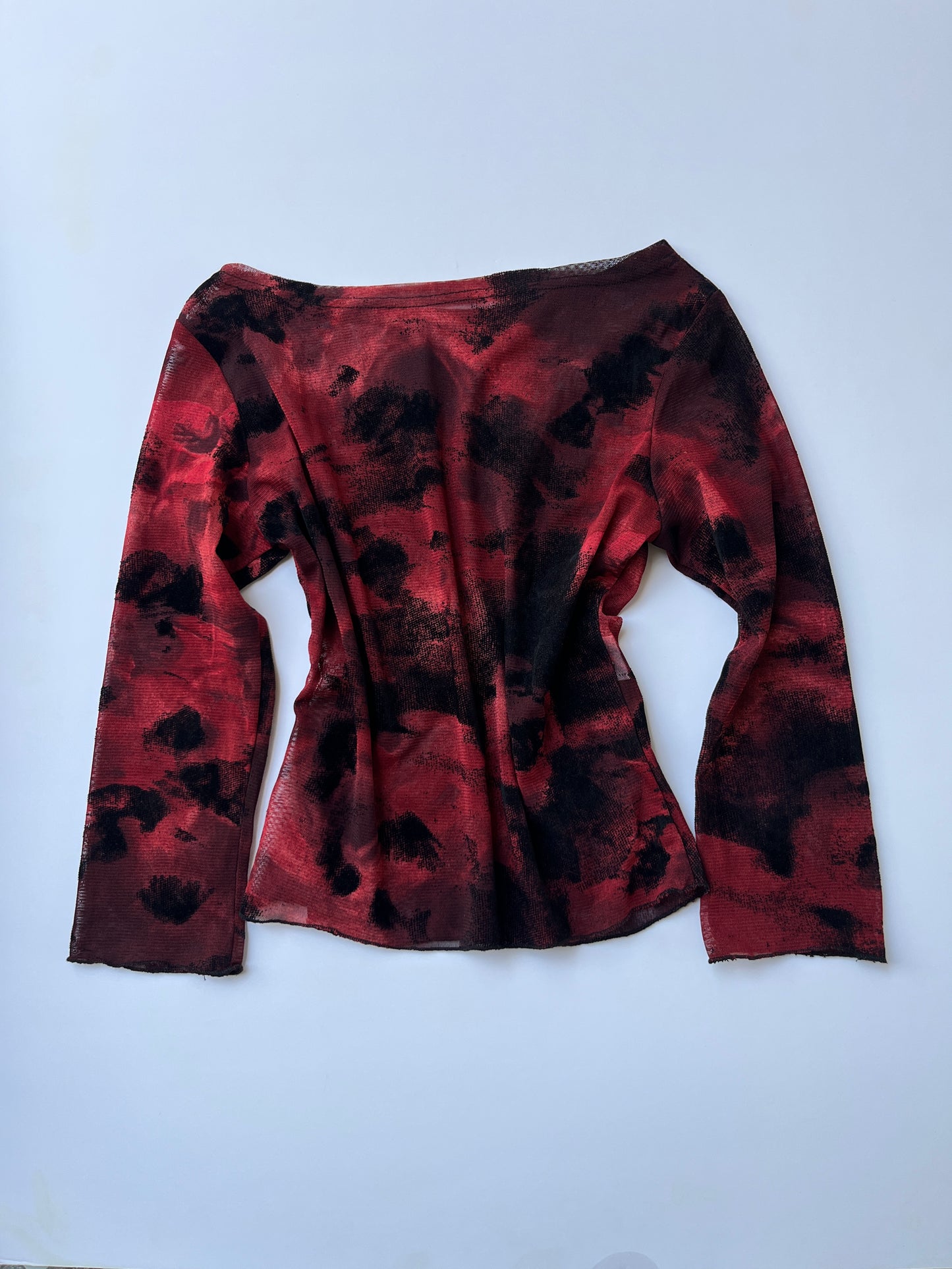 Vintage 00s Vampy Red & Black Top (S)
