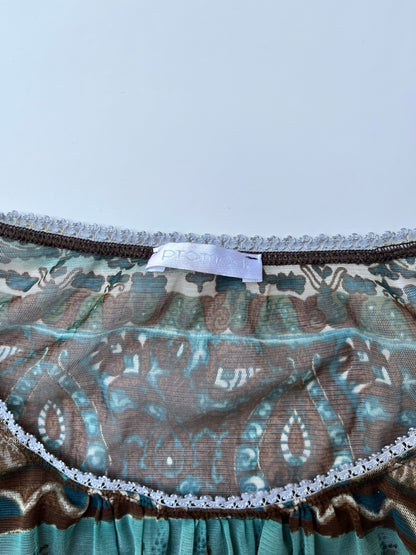 Vintage 00s Boho Fairy Graphic Long Sleeve Top (L)