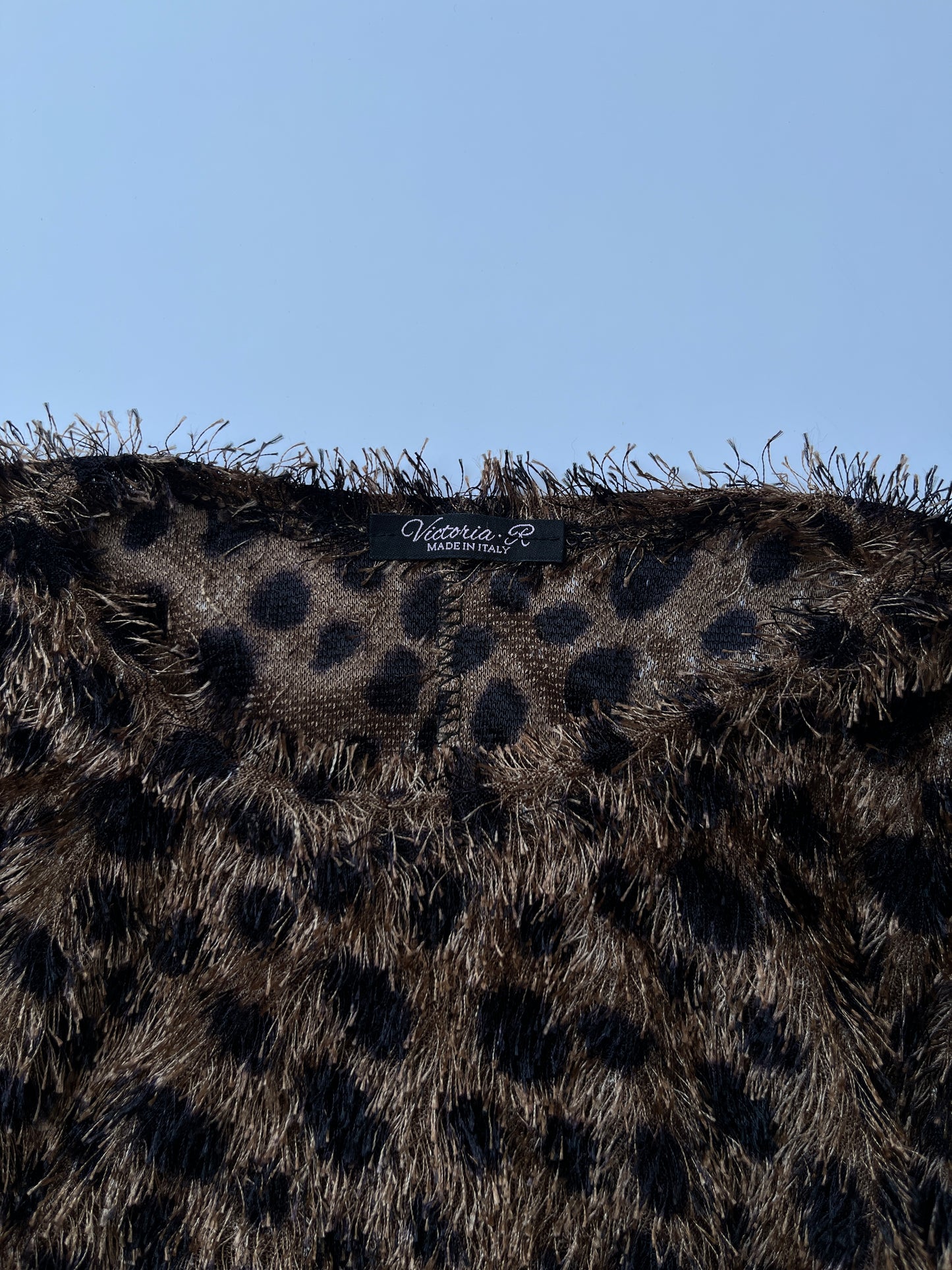 Vintage 00s Eclectic Fuzzy Cheetah Print Top (S)