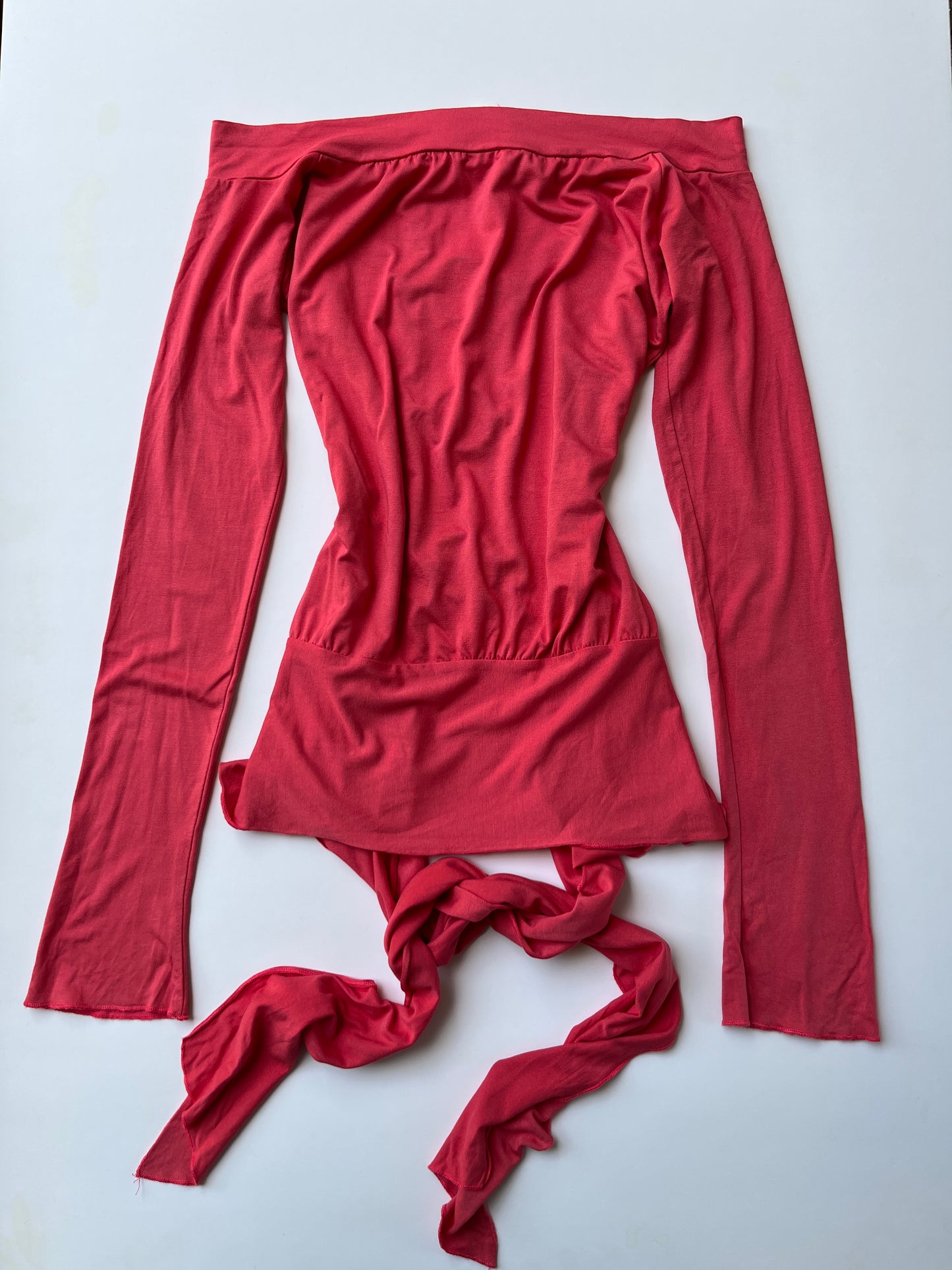 Vintage 00s Clubwear Off-Shoulder Long Sleeve Top (S/M)