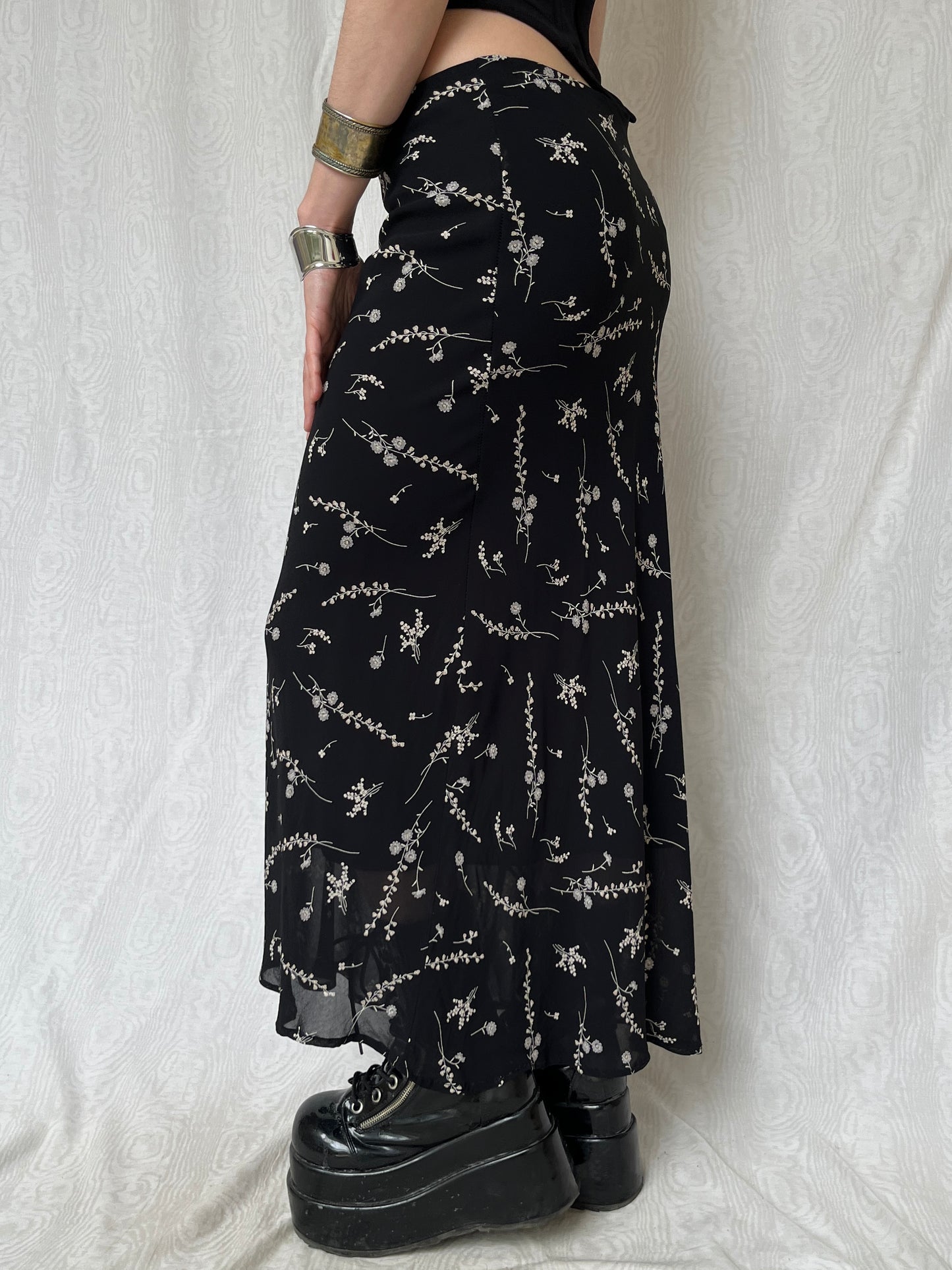 Vintage 90s Fairy Grunge Graphic Maxi Skirt (S/M)