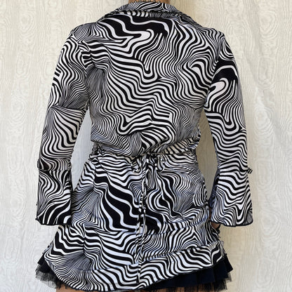 Vintage 00s Eclectic Zebra Print Top (S/M)