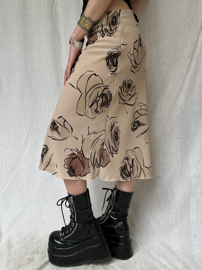 Vintage 90s Grunge Graphic Midi Skirt (S)