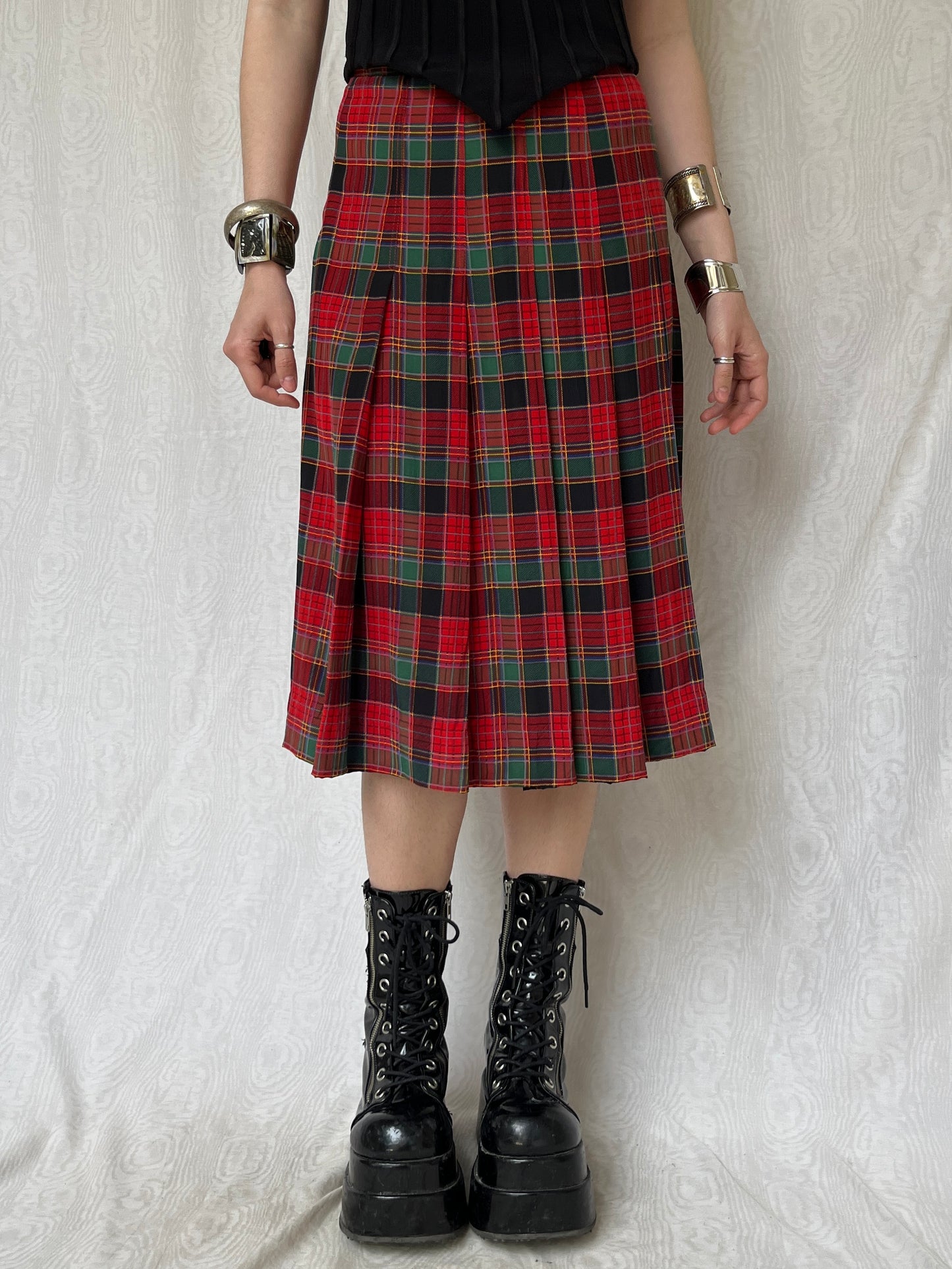 Vintage 00s Punk Tartan Midi Skirt (S)