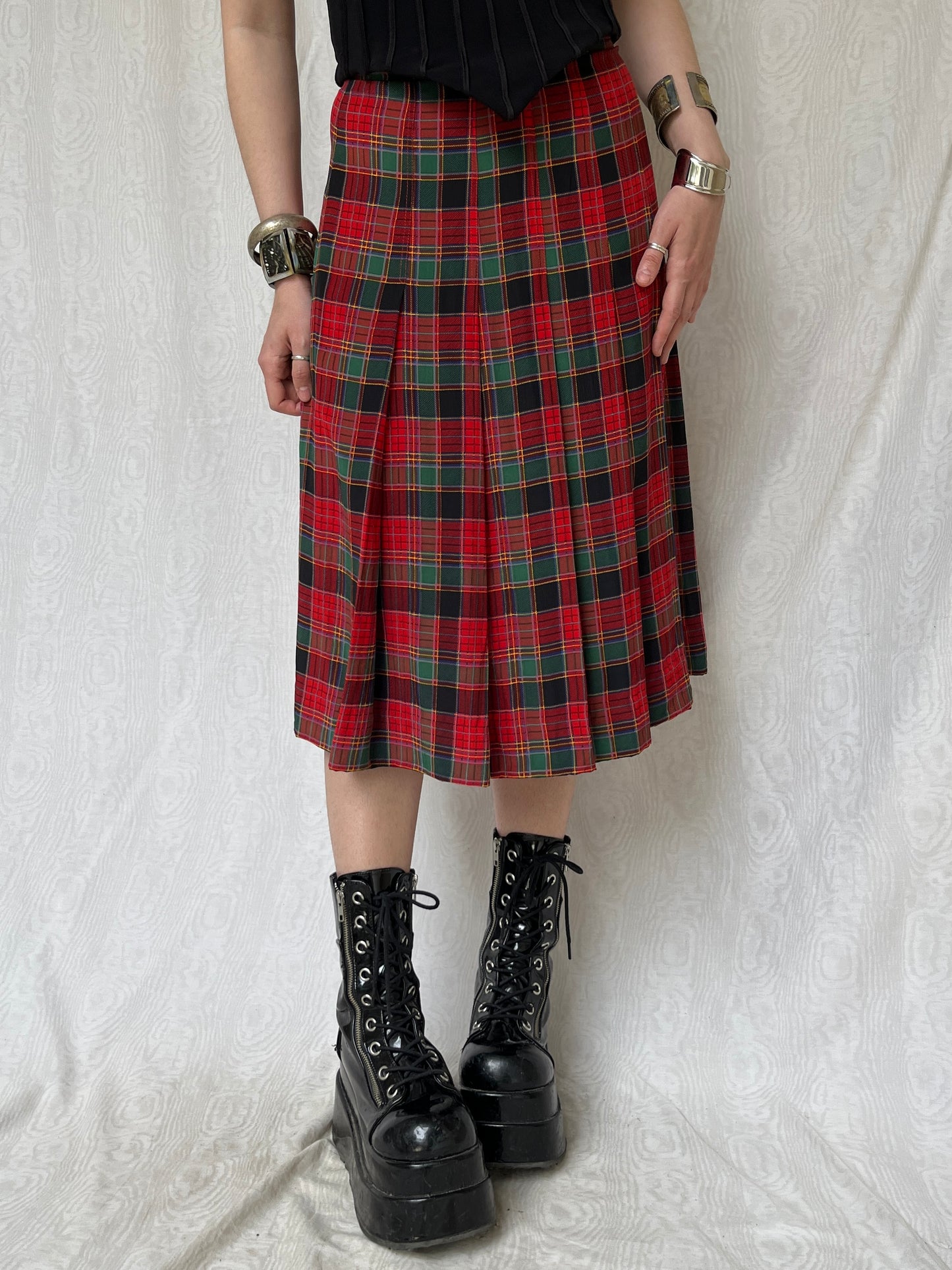 Vintage 00s Punk Tartan Midi Skirt (S)