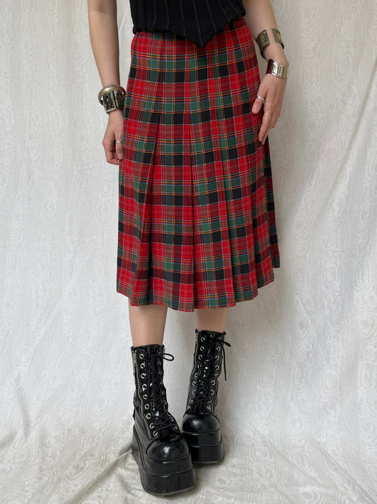 Vintage 00s Punk Tartan Midi Skirt (S)