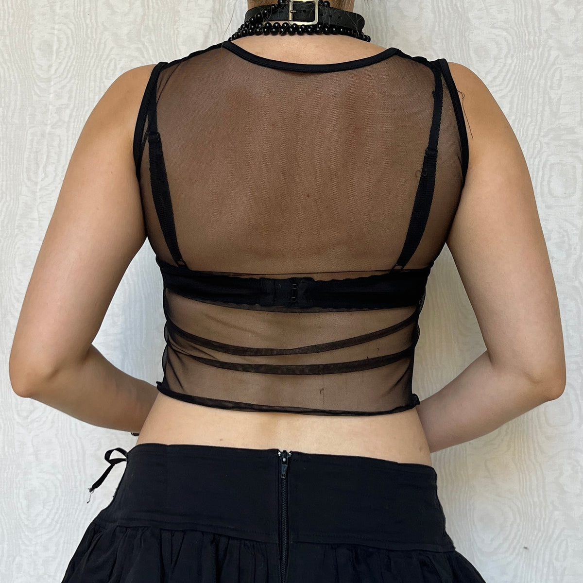 Vintage 00s Clubwear Black Tank Top (S)