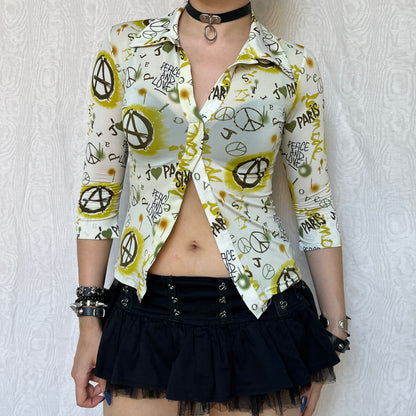 Vintage 00s Eclectic Graphic Top (S)