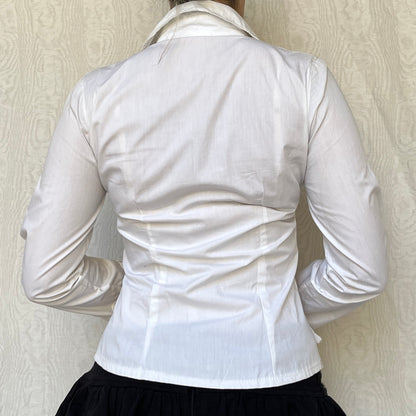 Vintage 00s Gothic Lolita White Button Up (S)