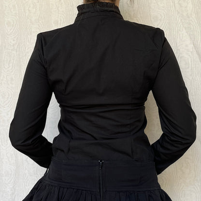 Vintage 00s Deadstock Gothic Lolita Bodysuit Button Up (S/M)