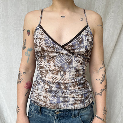 Vintage 00s Eclectic Graphic Snake Cami (M/L)