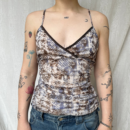 Vintage 00s Eclectic Graphic Snake Cami (M/L)